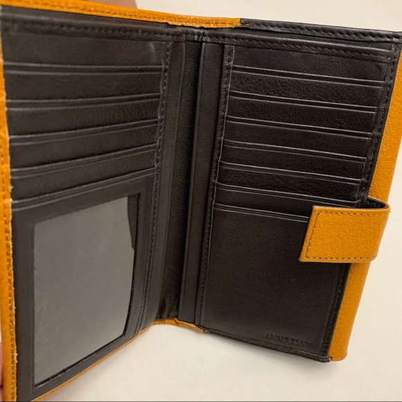 Anne Klein Leather Wallet Mustard Yellow Cute Minimalist Classy simple clutch - Picture 4 of 13
